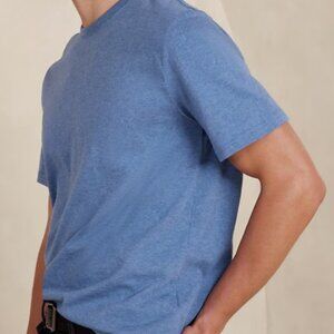 Banana Republic Factory Midweight Medium Blue Heather Organic Cotton T-Shirt